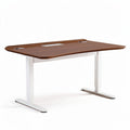 Electric standing desk with walnut finish and cable management 150 x 75 x 75cm
