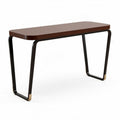 Wooden console table with metal legs in brown finish 120 x 50 x 75cm