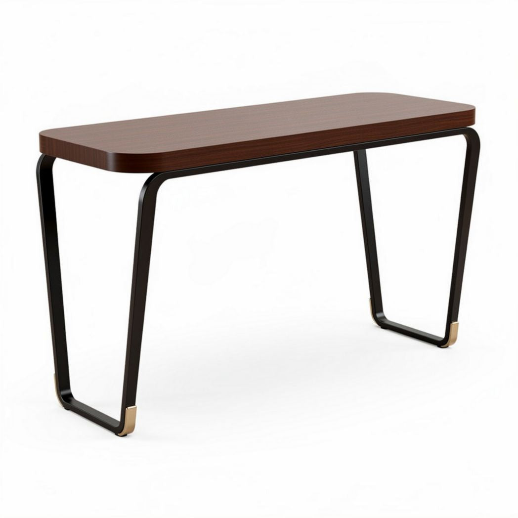 Wooden console table with metal legs in brown finish 120 x 50 x 75cm