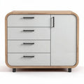 Wooden storage cabinet with four drawers and a sliding door 60 x 40 x 50cm