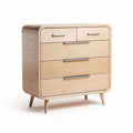 Wooden chest of drawers with four spacious compartments in natural finish
