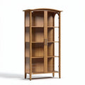 Glass display cabinet with blue finish and arched top 80 x 40 x 180cm