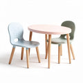 Kids' round table and chair set in pastel colors with wooden legs 70 x 50 x 50cm