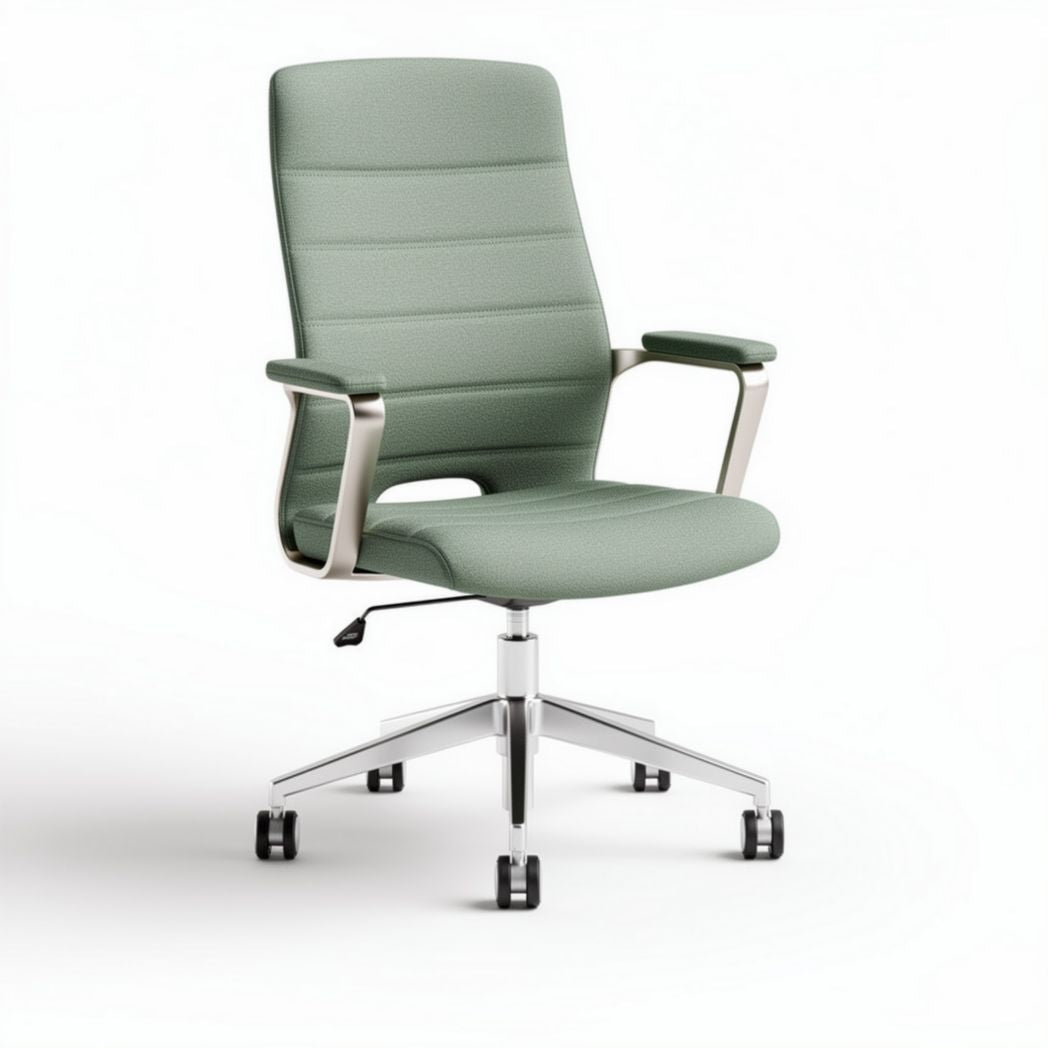 Mesh office chair with adjustable armrests in green color 50 x 55 x 100cm